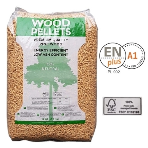 Pellet Green WOOD PELLETS ENplus A1 – 100% Conifera